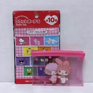 Sanrio My Melody & My Sweet Piano Pink Trasnparent Frost Mini zip top pouch